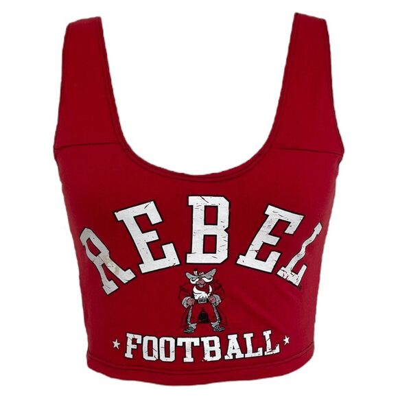 Ole Miss Rebels Football Cropped T-Shirt Tank (XS/S) - Picture 1 of 3